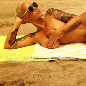 Amber Rose on the beach photo shoot