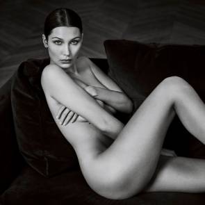 Bella Hadid naked on the bed
