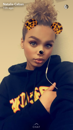 Lori Harvey with snapchat filter