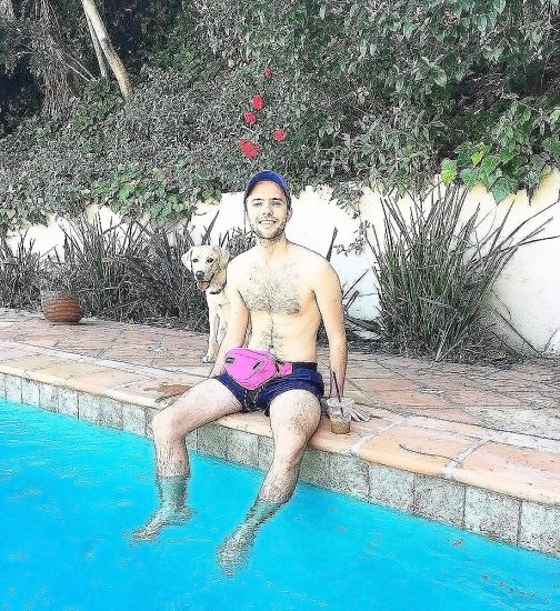 Ryland Adams nude beside pool